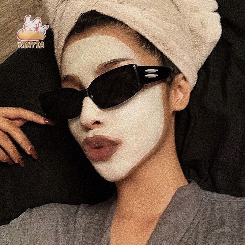 Hip Hop แว่นตากันแดดกรอบสี่เหลี่ยมเล็ก Retro สไตล์ Ins แว่นตากันแดด Unisex แว่นตากันแดดส่วนบุคคลXINYIA - รูปที่ 3