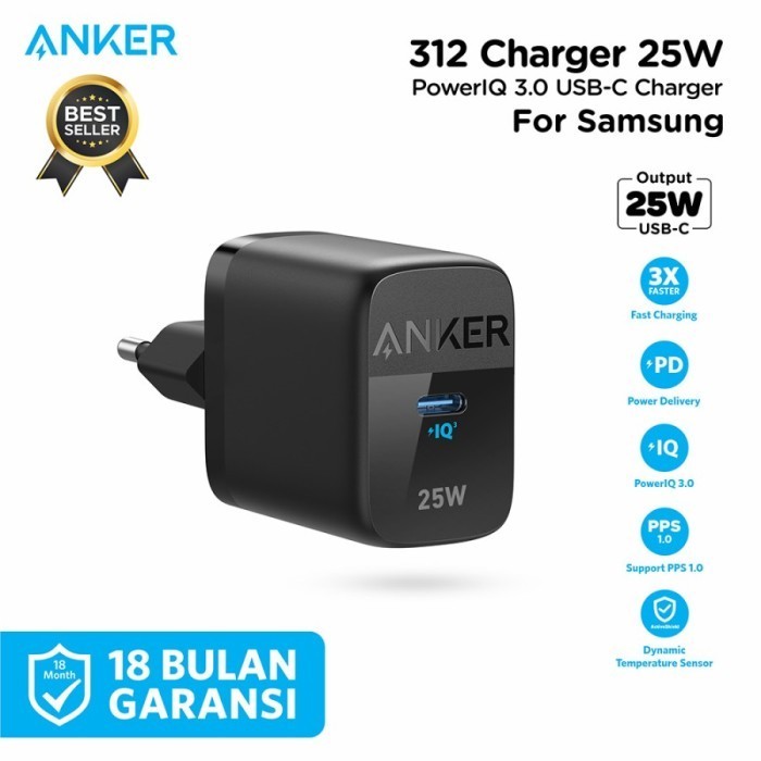 Anker 312 Wall Charger Fast Charging PD 25W PowerIQ 3.0 QC สําหรับ Samsung
