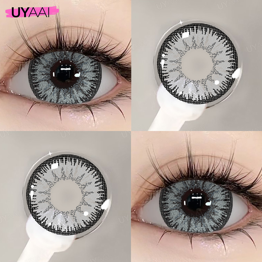 UYAAI 1 คู่คอนแทคเลนส์สี Vika tricolor รายเดือน ชุดคอนแทคเลนส์ รายเดือน ปริมาณน้ำ 42% Contact Lens 14.5mm