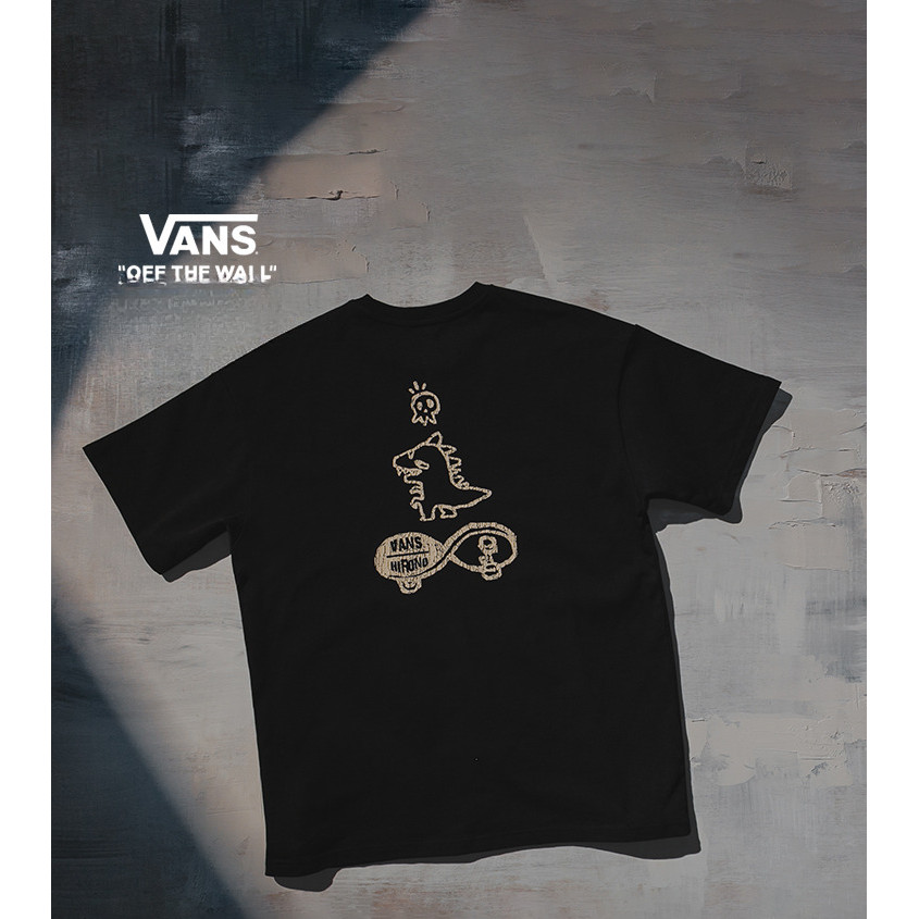 ผ้าฝ้าย 100% ลําลองคอกลมแขนสั้นเสื้อยืดสเก็ตบอร์ดไดโนเสาร์พิมพ์