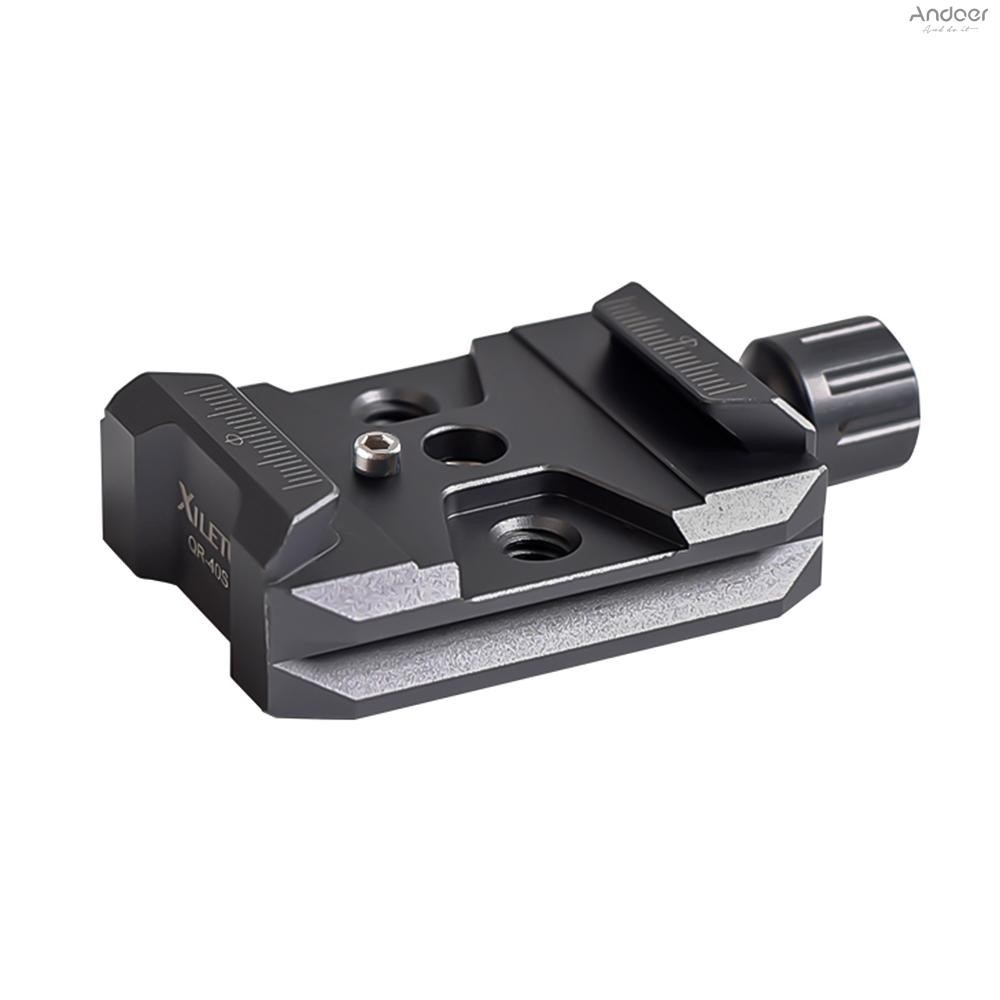 Xiletu QR-40S อลูมิเนียม Quick Release QR Plate Clamp พร้อมสล็อตแผ่น Arca QR 3/8 นิ้วและ 1/4 นิ้วรูสกรูเข้ากันได้กับ DJI RS2/RSC2/RS3 QR Plate