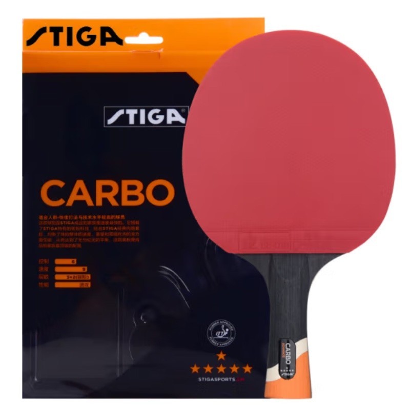 Original STIGA 6-STAR ไม้ปิงปอง 5 + 2 Carbon Ping Pong Paddle พร้อมยาง 6 STAR Carbon Ping Pong Bat ชุดของขวัญ - รูปที่ 5