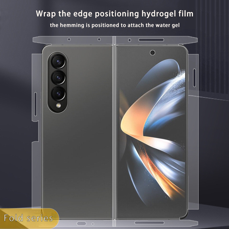 สําหรับ Samsung Galaxy Z Fold6 Fold5 Fold4 Fold3 ZFold5 ZFold4 ZFold3 พับ 6 5 4 3 ตําแหน่งด้านหน้า/กลับ Ultra Thin Wrap Edge Soft TPU ระเบิดฟิล์มไฮโดรเจล