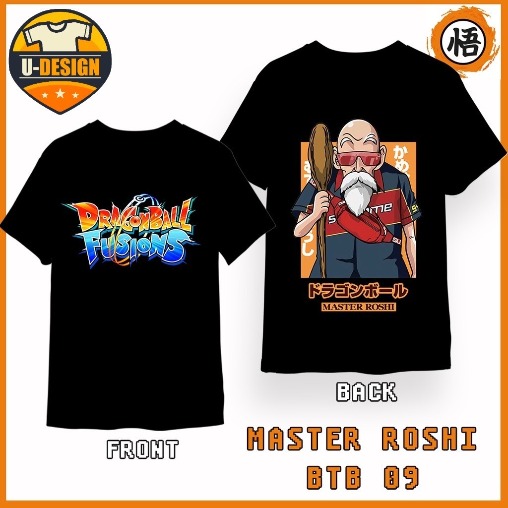 เสื้อยืด cotton Master Roshi Dragon Ball Z Super A ไซส์ใหญ่ สวยๆ สีดำ ใส่สบายๆ น่ารัก y2k