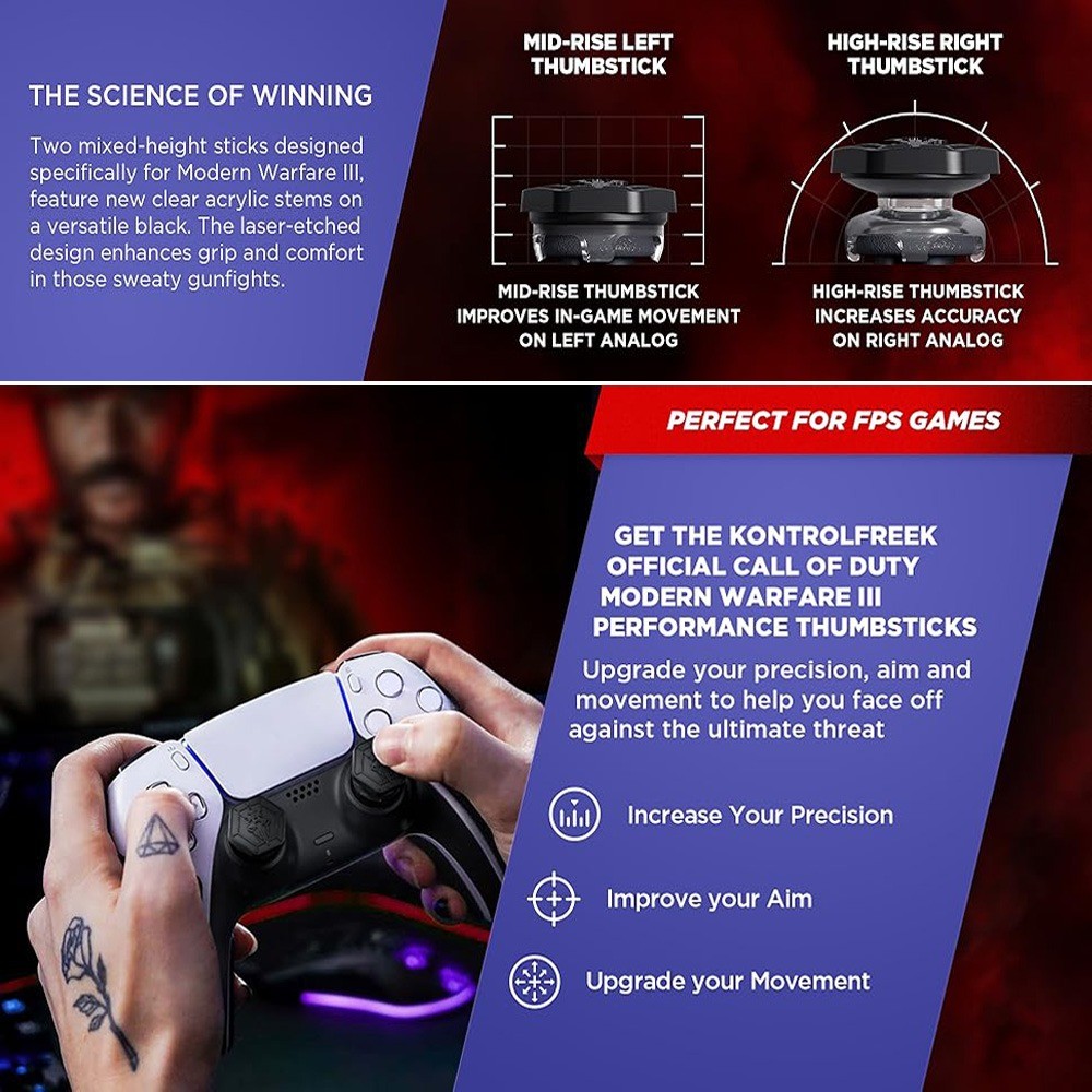 Kontrolfreek Call of Duty: Modern Warfare III Performance Thumbsticks สําหรับ PS4 PS5 & Xbox One / Xbox Series X อุปกรณ์เสริมเกม