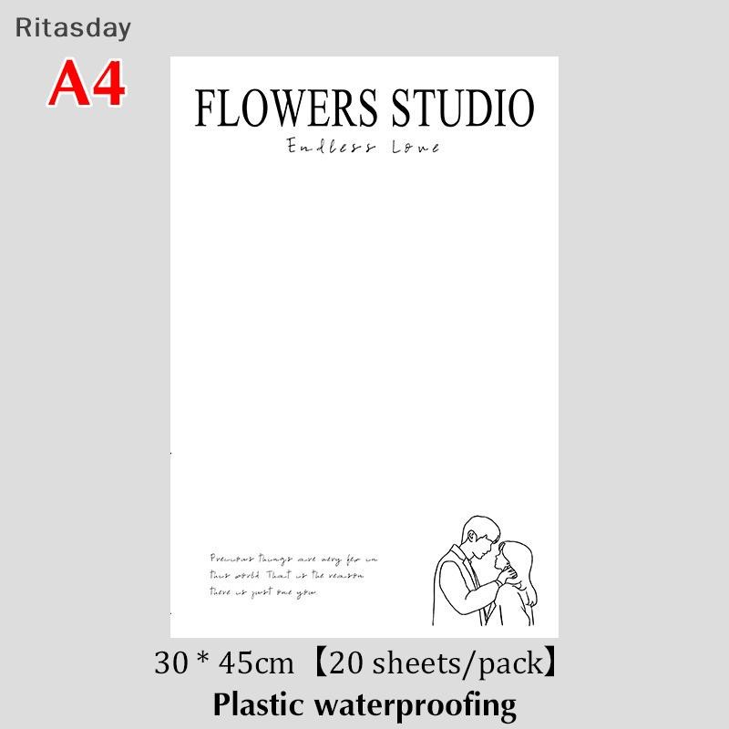 Ritasday 20 ชิ้น Florist ดอกไม้กระดาษห่อสไตล์เรียบง่าย DIY ช่อดอกไม้ Crafting Supply ของขวัญบรรจุภัณฑ์ปาร์ตี้วันหยุดใหม่ - รูปที่ 4