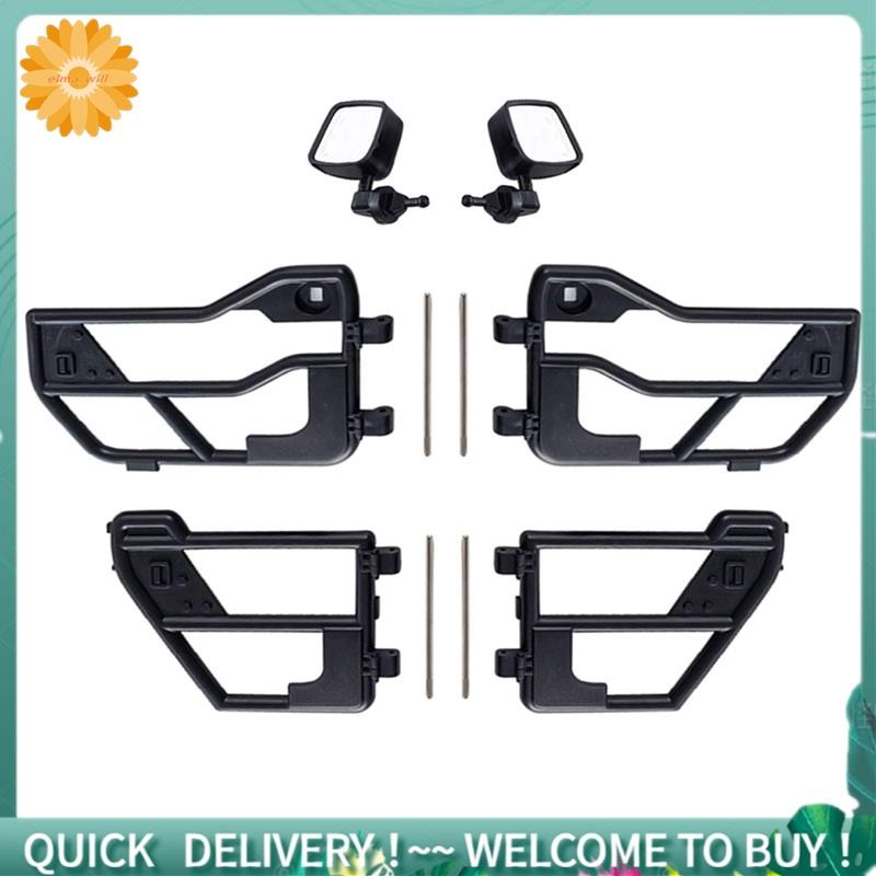 RC รถหลอดพลาสติกประตูและกระจกมองหลังสําหรับ 1:10 RC Crawler รถ Axial SCX10 90046 สําหรับ Jeep Wrangl