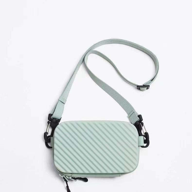 Zara ของแท้ Bag Street Wear Men Light Blue Box Type One-Shoulder Messenger Bag High-End In Envelope Small Square Bag