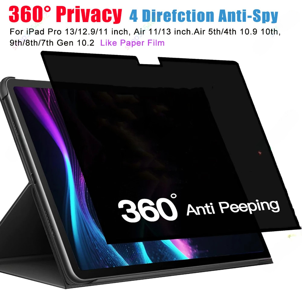 360° ตัวป้องกันหน้าจอความเป็นส่วนตัวสําหรับipad Air 11 นิ้วM3 2025 11th A16 Air 6th/10.9 Air 5th 4th 10th Gen iPad Pro 11 12.9 13 M4 2024 M2 Air13 mini7/6