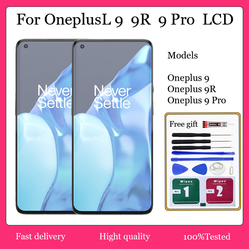 Original AMOLED สําหรับ Oneplus 9 9R 9 Pro จอแสดงผล LCD หน้าจอสัมผัสเปลี่ยน