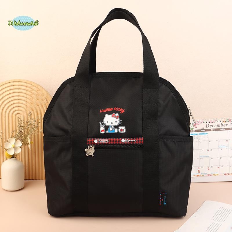 [ยินดีต้อนรับ] Kt Cat Multi-Functional Black Backpack การพิมพ์การ์ตูนสําหรับผู้หญิงกระเป๋าเป้สะพายหลังกระเป๋านักเรียนใหม่