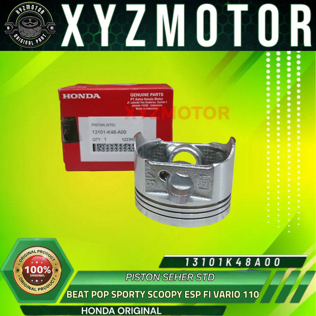 PISTON SEHER STD BEAT POP BEAT SPORTY SCOOPY ESP SCOPPY FI VARIO 110 ESP AHM 22115KPH900
