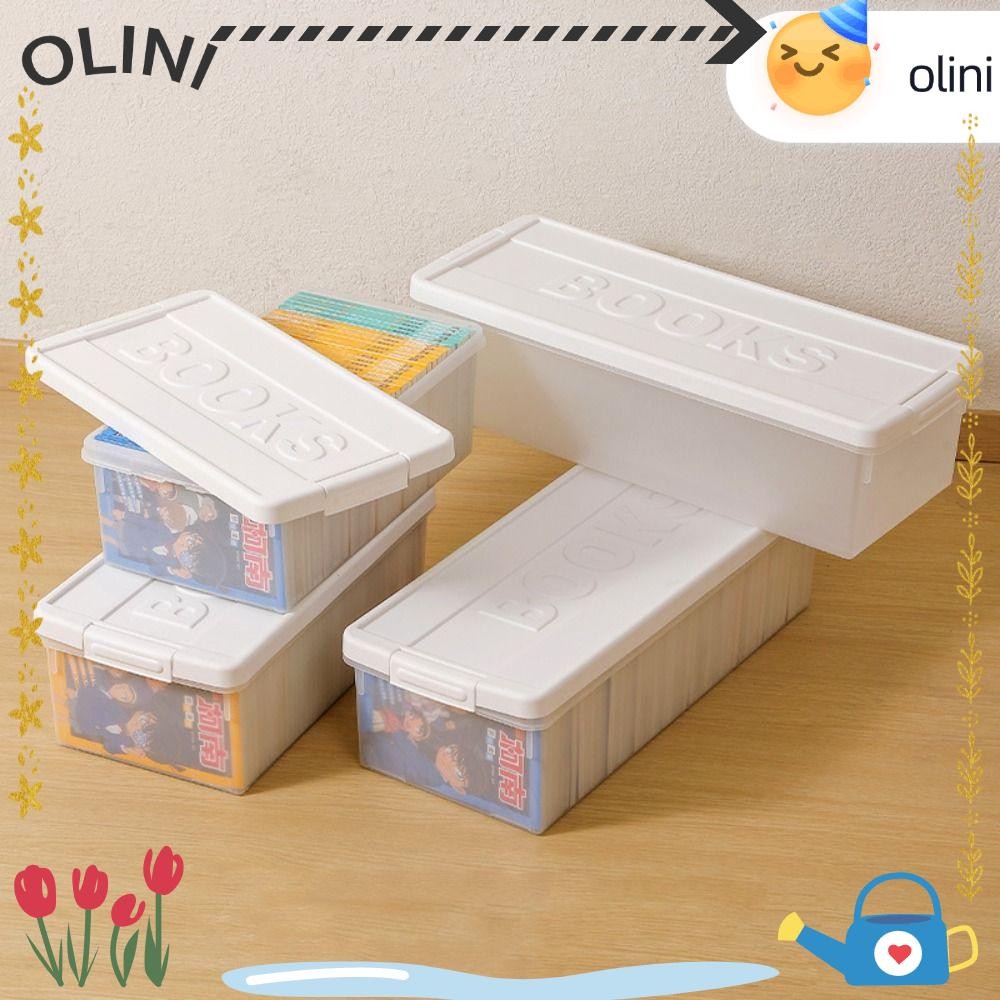 โอลินี หนังสือกล่องเก็บเอกสาร,ที่มีฝาปิดกล่องเก็บซีดีโปร่งใส,มัลติฟังก์ชั่ความชื้นความจุขนาดใหญ่กันฝุ่นอัลบั้มการ์ตูนจัด