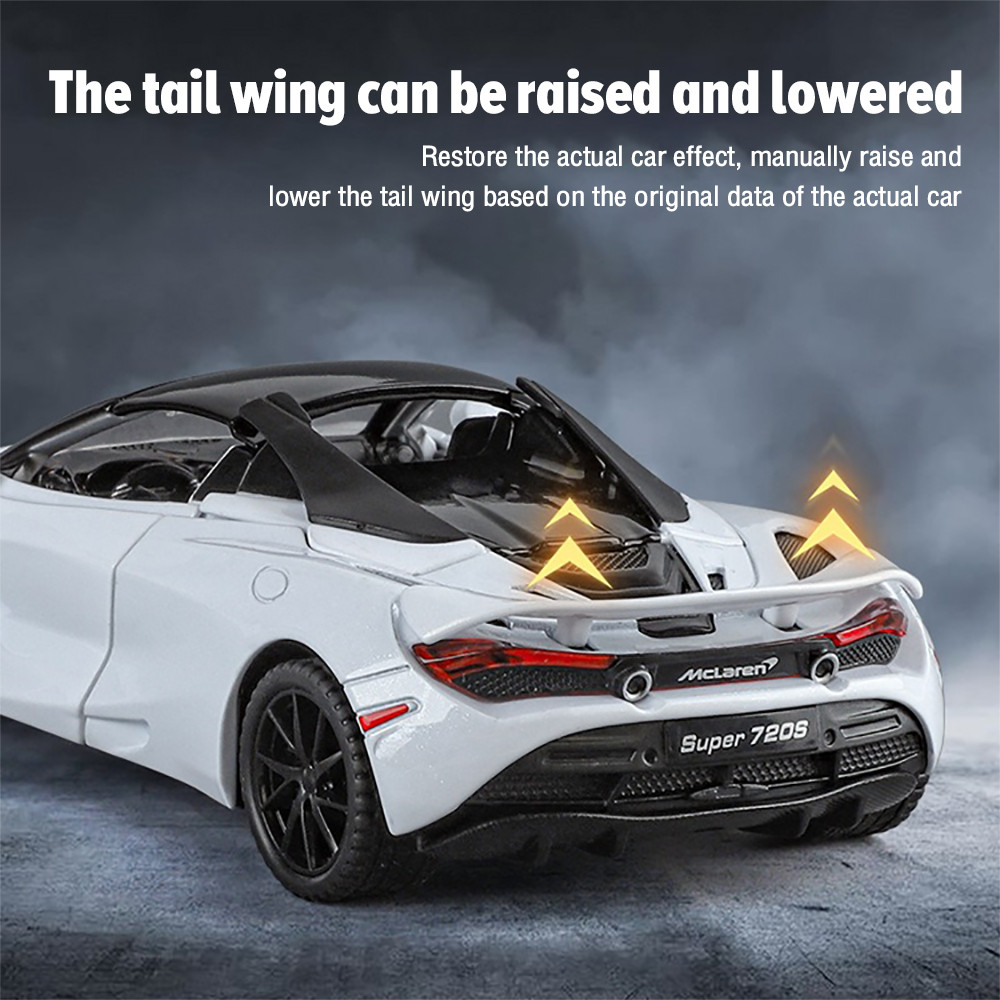 Klt 1:32 McLaren 720S Supercar โมเดลรถเหล็กรถโลหะผสมของเล่นของขวัญสําหรับเด็กเด็กผู้หญิง