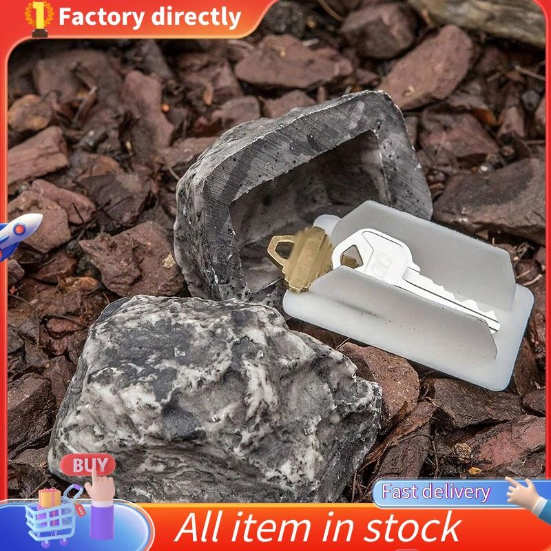 In -Hide-A-อะไหล่-Key Fake-Rock - ดูชุดหินจําลองชุดกล่องเก็บกุญแจเรซิ่น