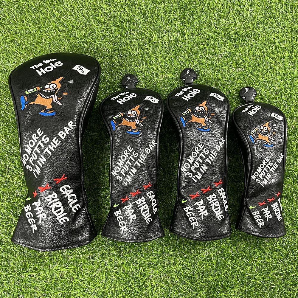 ฝาครอบกอล์ฟคลับการ์ตูน Pirate Driver Fairway Wood Hybrid Wooden Club Cap Cover ฝาครอบป้องกัน