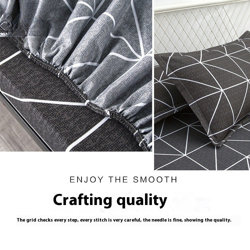 Soft Cotton Printed Bed Cover Pillowcase Moisture-Wicking Breathable Comfortable Naked Sleep Bed Cov
