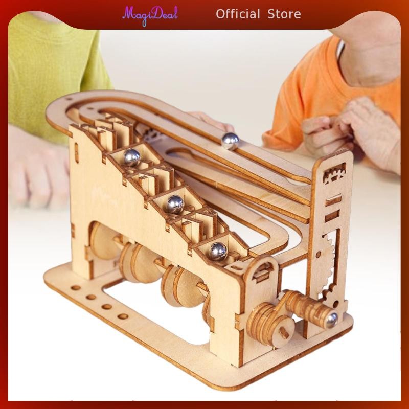 Magideal ปริศนาไม้ 3D DIY Marble Run ชุดอาคารสําหรับผู้ใหญ่ของขวัญวันหยุด