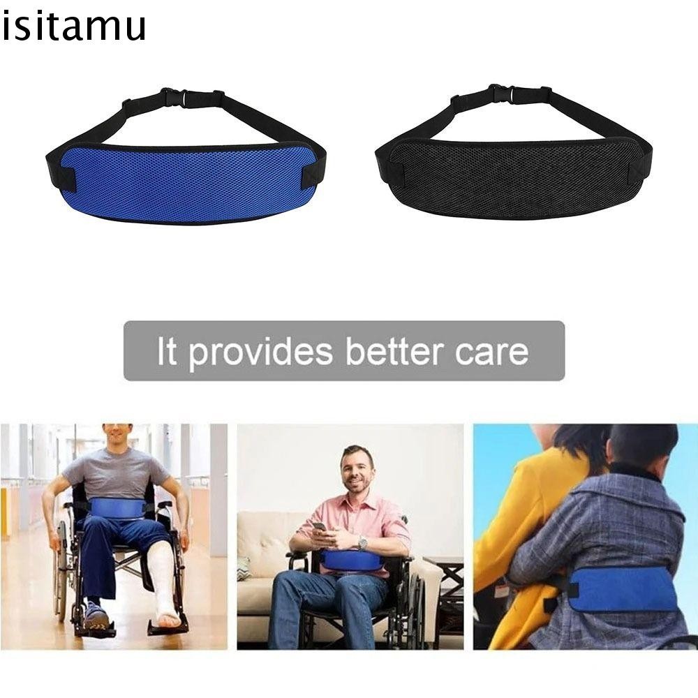 Isitaft สายรัดนิรภัยสําหรับรถเข็น, ปรับได้ด้วย Easy Release Buckle เข็มขัดนิรภัยสําหรับรถเข็น, Anti Slip สนับสนุนการดูแลผู้ป่วยเก้าอี้ป้องกันการตกเอว Lap Strap เด็ก