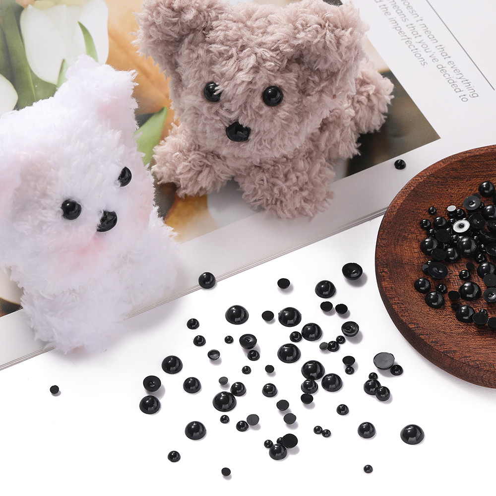 St.kunkka 3-8 มม.ตาพลาสติกสีดําอะคริลิครอบตุ๊กตาหมีตาสามารถใช้สําหรับตุ๊กตา DIY