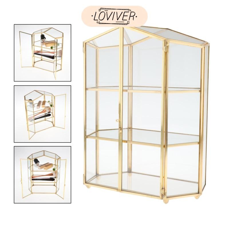 LOVIVER Vintage Clear Glass & Gold Metal 3 รูปที่ 2
