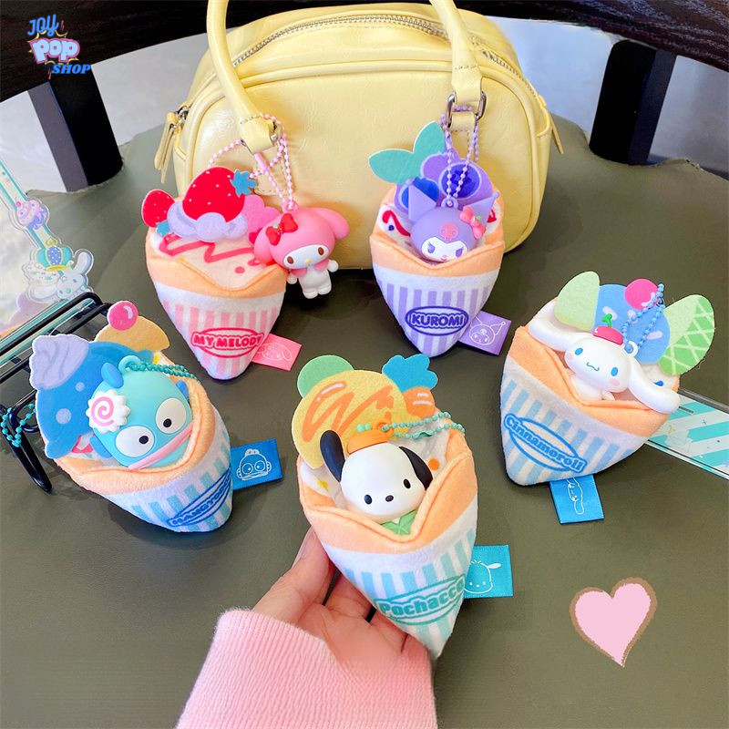 GANTUNGAN พวงกุญแจ Sanrio Crepes พวงกุญแจ Sanrio friends hangyodon cinamoroll Mymelody pochacco Kuro