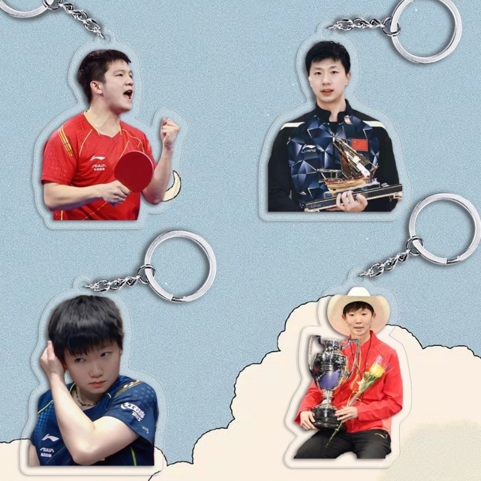 ใหม่ปิงปองทีมพัดลม Zhendong Ma Long Sun Yingsha Wang Manyu Zhang Jike อะคริลิคพวงกุญแจแฟน
