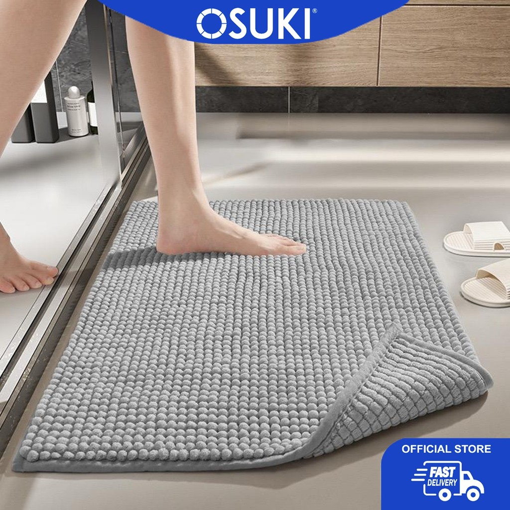 OSUKI พรมปูพื้นไมโครไฟเบอร์หนาพิเศษพรมพรมกันลื่นห้องครัวห้องน้ํา Tikar Lantai
