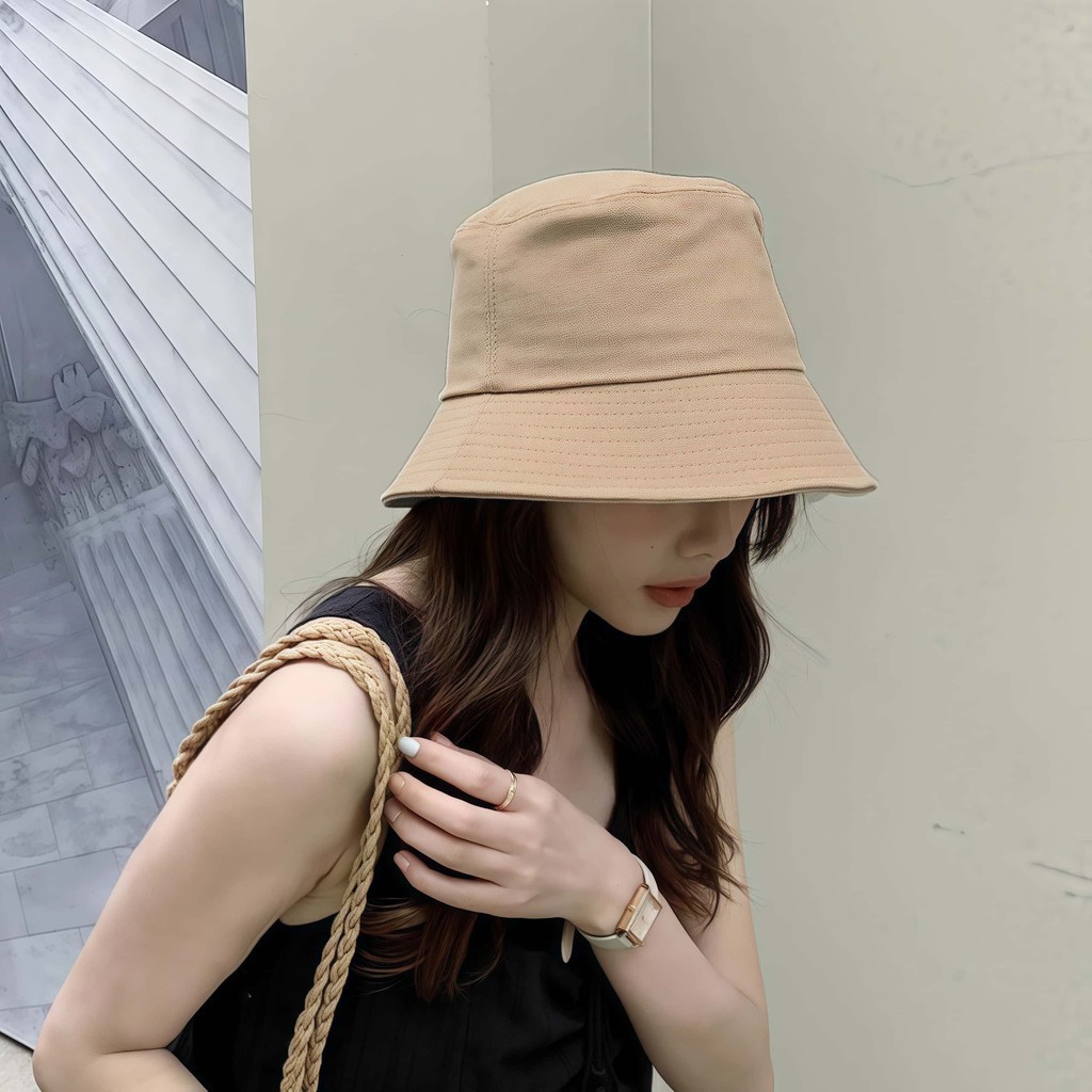 บักเก็ต​ สีพื้น หมวก กันแดด หมวกปีกรอบทรงสวย​ ผ้าดีค่ะ รูปที่ 8