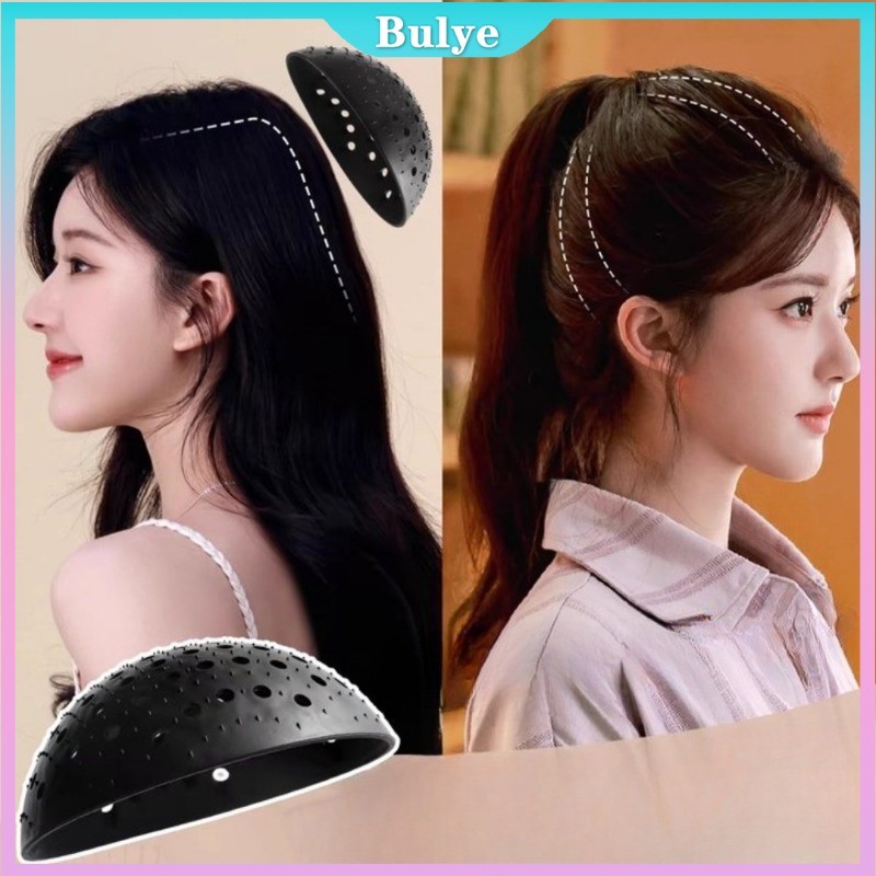 (เรือจากประเทศไทย) ซิลิโคนที่มองไม่เห็น Pomelo Skin Round Bun Pad High Skull Top Ponytail Accessories
