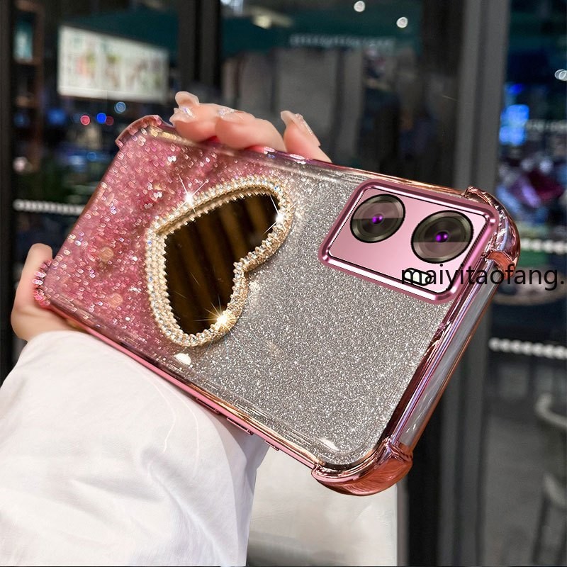 สําหรับoppo A57 4G 2022 A57 5G 2022 A77 A77sกันกระแทกกระจกขาตั้งAnti-Fallชุบนุ่มเคสโทรศัพท์พร้อมกล้องเลนส์ProtectorปกหลังXXXB2