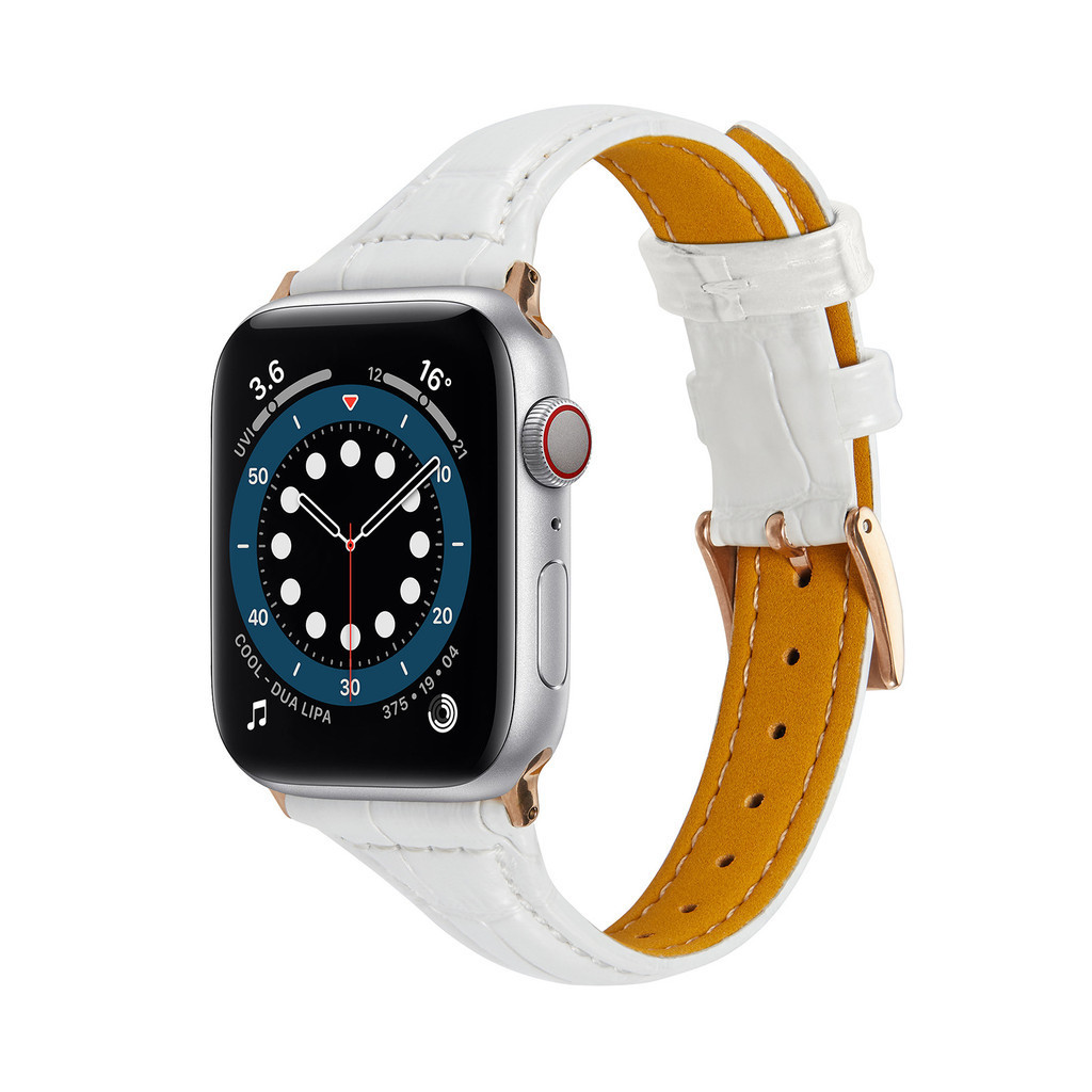 สายนาฬิกาข้อมือหนังจระเข้ ขนาดเล็ก สําหรับ Apple Watch 6 5 4 3 2 1 SE