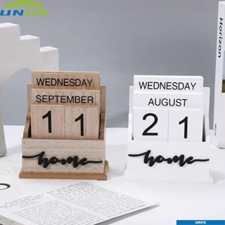 Uniis ปฏิทินตั้งโต๊ะ แบบไม้ อเนกประสงค์ ใช้ซ้ําได้ สไตล์นอร์…