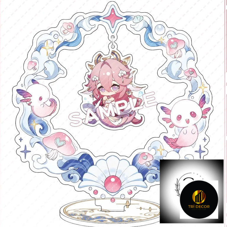 Standee เกม Genshin Impact ตัวเลข Furina Neuvillette อะคริลิค Lyney น่ารัก Study มุมตกแต่งโต๊ะอุปกรณ์เสริม