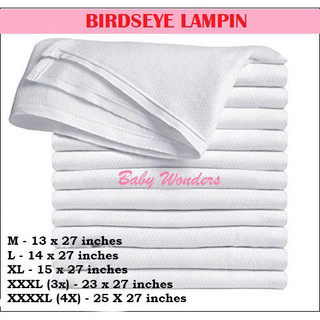 12pcs or 6pcs Baby Cloth Diaper Birdseye Cotton Lampin M L XL Super XXXXL Size (Set of 12 pcs 6 pcs)