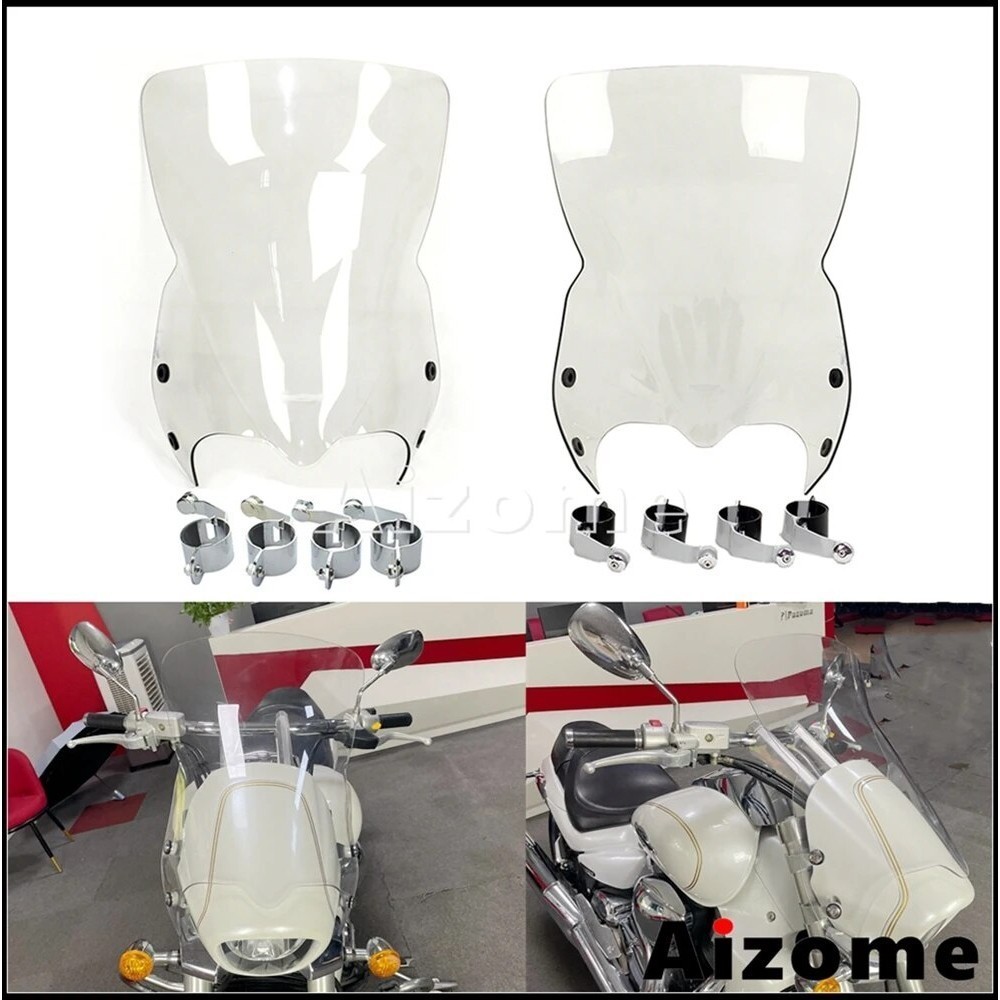 AI 4.5mm PC Clear Windshield Motorcycle Wind Screen Spoiler Deflector For Suzuki Boulevard M109R Bos