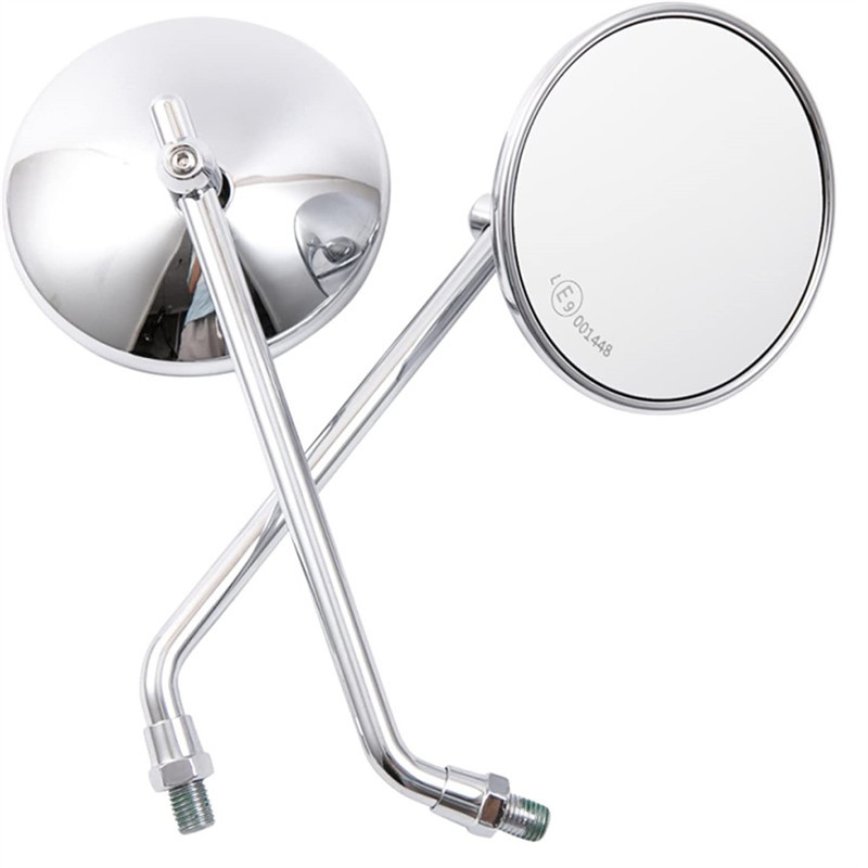 3.86 "กระจกรถจักรยานยนต์ 10 มม.Retro Chrome กระจกมองหลัง Universal Retro Handlebar กระจกมองข้างสําหรับ ATV สกู๊ตเตอร์ Dirt Bike