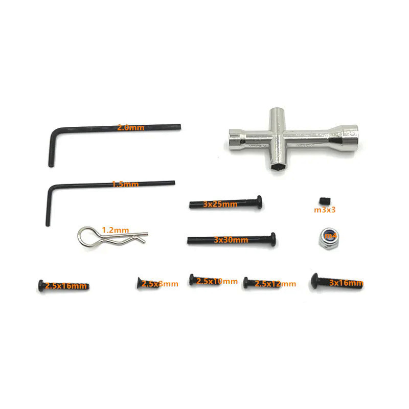 MJX 14301 14302 14303 สกรูโลหะชุดยึดซ่อมเครื่องมือ 1/16 RC รถอะไหล่