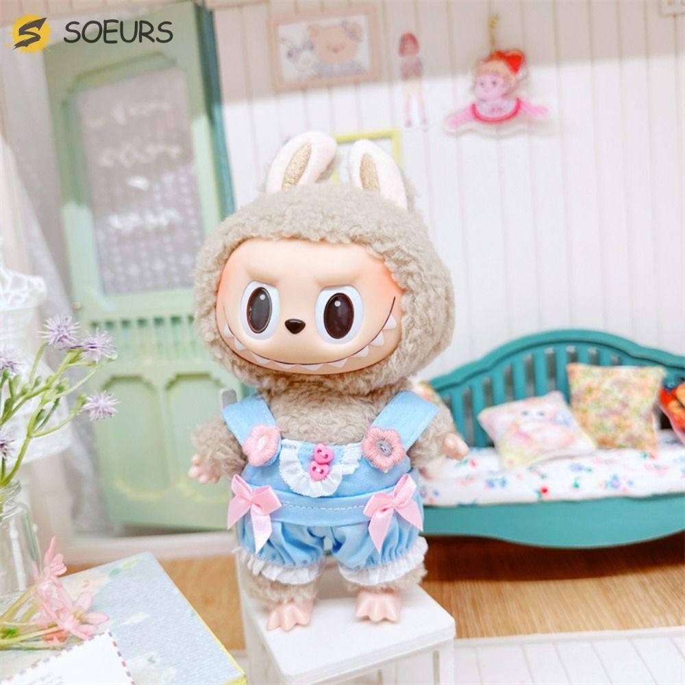 Soeurs Labubu ชุดบอดี้สูท มีฮู้ด และกางเกง ผ้าฝ้าย ขนาด 17 ซม. สําหรับตุ๊กตา