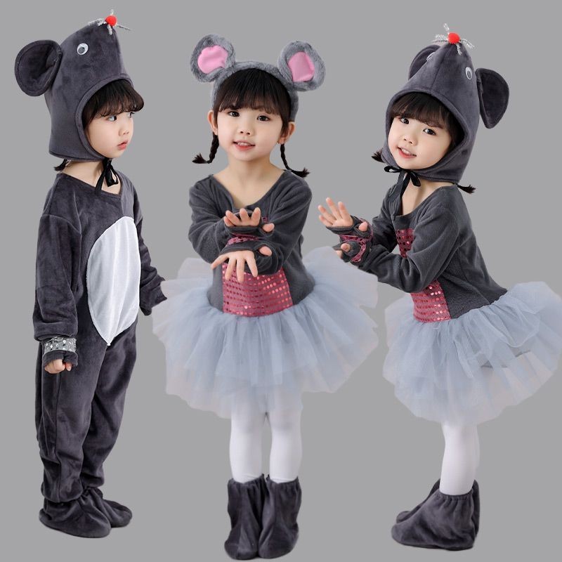 🍒พร้อมส่ง🍒 น่ารัก หนู ชุดคอสเพล เต้นรํา อายุ 3 ถึง 14 ปี วันเด็ก ลายการ์ตูนสัตว์ ชุดเต้น คริสมาสเด็กผู้หญิง ผู้หญิง ชุดคริสต์มาสเด็ก ของขวัญปีใหม่ ฮาโลวีน คริสต์มาส เครื่องแต่งกายตรุษจีน