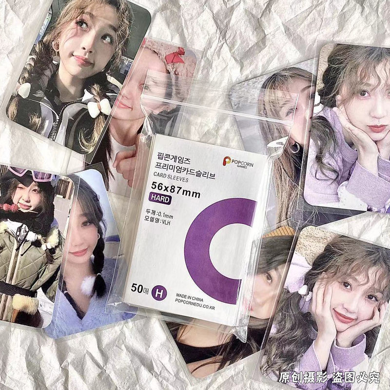 ฟิล์มป๊อปคอร์นใส ขอบปากแบน หนา 0.1 มม. สไตล์เกาหลี จำนวน 50 แผ่น สำหรับถ่ายภาพ