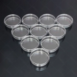 จานเพาะเชื้อ พลาสติก จานพร้อมฝาครอบ (10คู่/แพ็ค) Disposable Plastic Petri Dishes มีให้เลือก 5 ขนาด