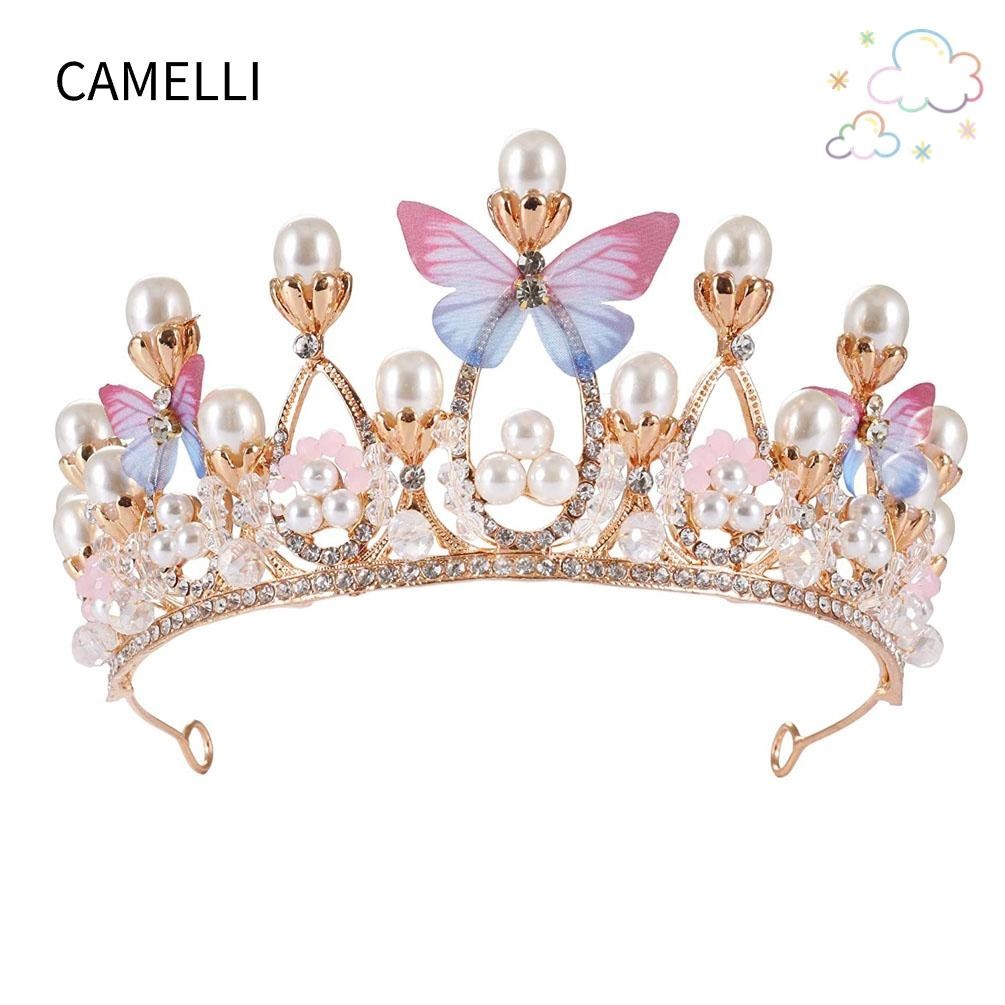 Camelli มงกุฎเจ้าหญิง แฮนด์เมด ประดับเพชรเทียม
