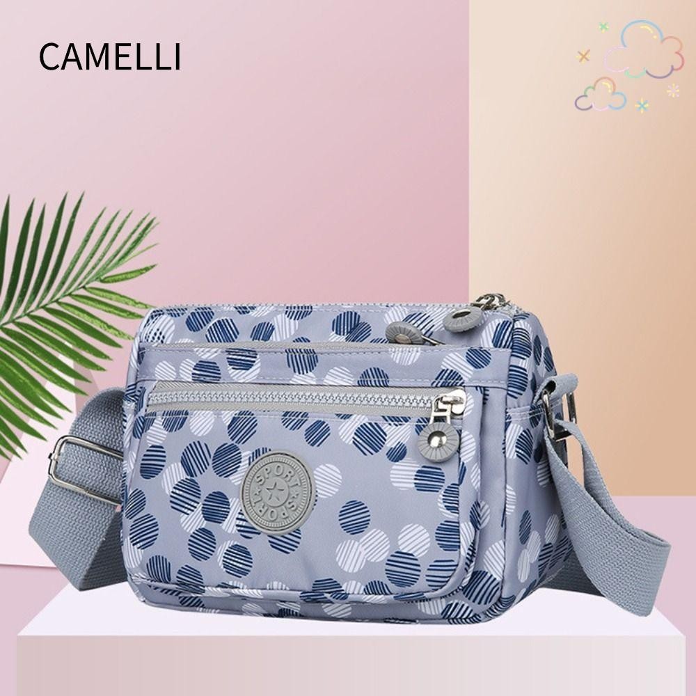 Camelli กระเป๋าสะพายข้าง กันน้ํา หลายชั้น ลําลอง อเนกประสงค์ ความจุขนาดใหญ่ กระเป๋าเดินทาง เด็กผู้หญิง