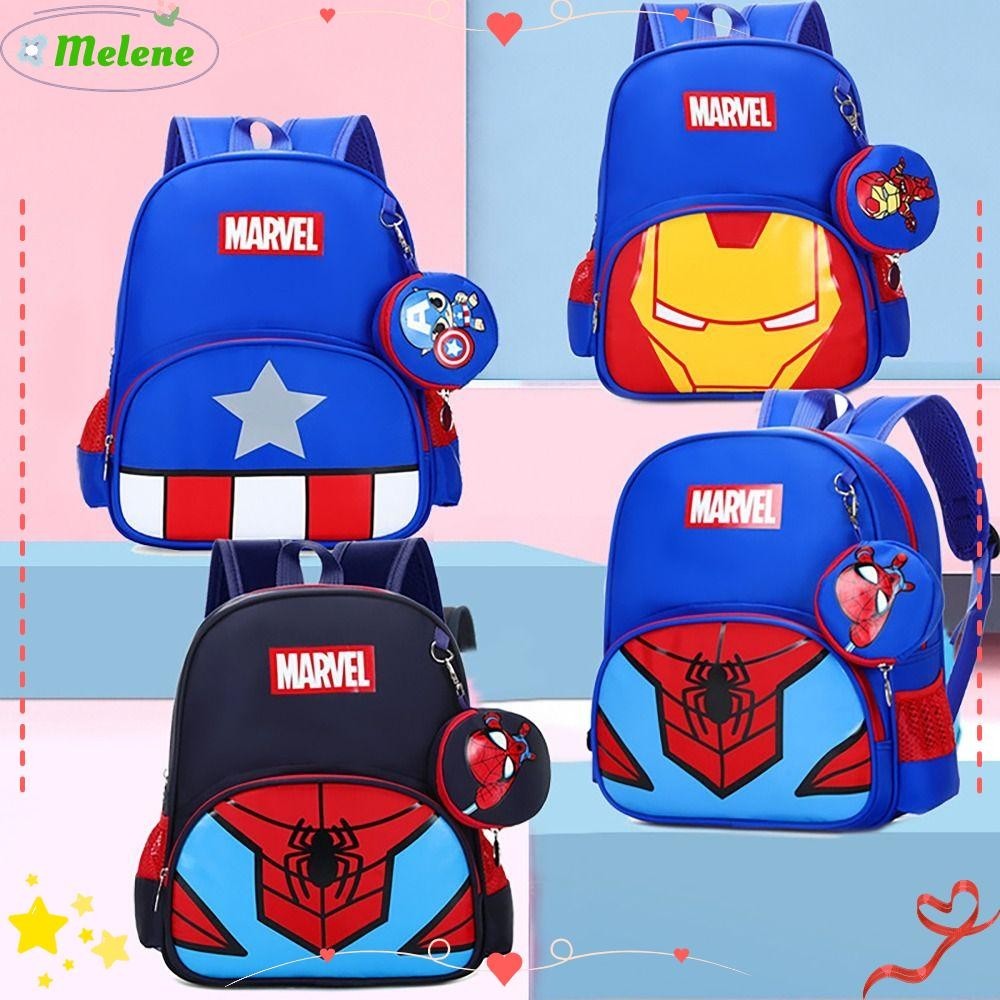 Melene เด ็ กโรงเรียนกระเป ๋ าเป ้ สะพายหลัง , กัปตันอเมริกา Spiderman Elsa HelloKitty นักเรียนกระเป ๋ า Kawaii ขนาดใหญ ่ ความจุอุปกรณ ์ เสริมโรงเรียนไหล ่ Rucksack เด ็ กผู ้ หญิง