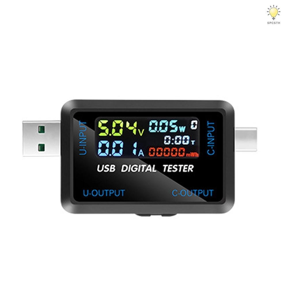 Multi-function USB แรงดันไฟฟ ้ า Current Test Meter Digital IPS จอแสดงผลความจุ Tester Power Tester Digital Voltmeter เครื ่ องใช ้ ไฟฟ ้ า Detection อุปกรณ ์ สนับสนุน 9 กลุ ่ ม Measurem