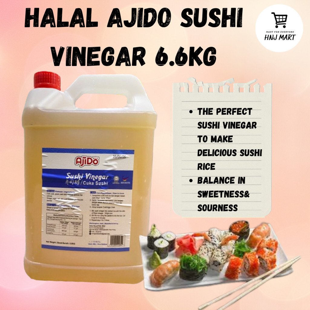 HALAL AJIDO SUSHI VINEGAR 6.6KG 2.6KG ซอสข้าวซูชิญี่ปุ่น SUSHI ปรุงรสข้าว