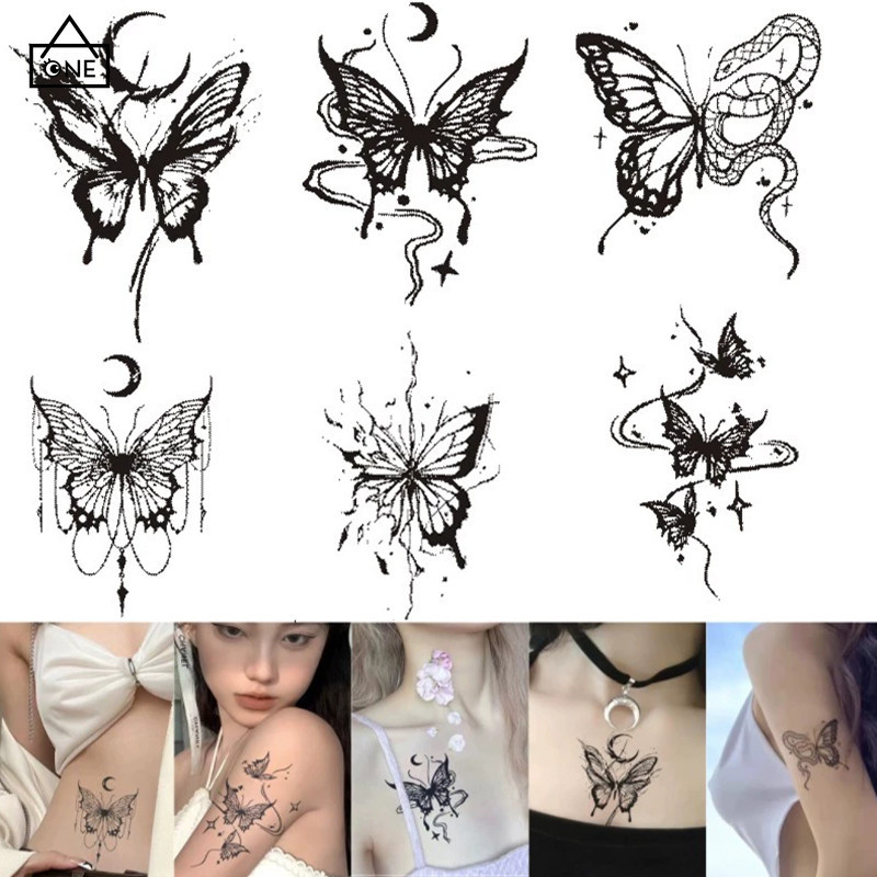 COD❤️สติกเกอร์รอยสักผีเสื้อผู้หญิงกันน้ำกึ่งถาวรY2Kระดับไฮเอนด์หวานสุดเท่สติ๊กเกอร์สัก-a.one