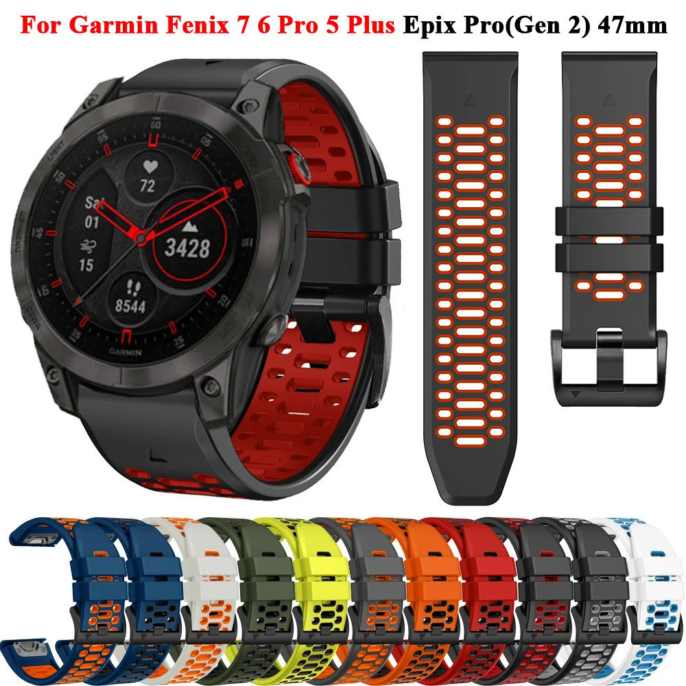 QuickFit 22 26มิลลิเมตรสายรัดสำหรับ G armin Fenix 7 Pro 7X 6X epix Gen 2 47มิลลิเมตรซิลิโคนวง5พลัส6 
