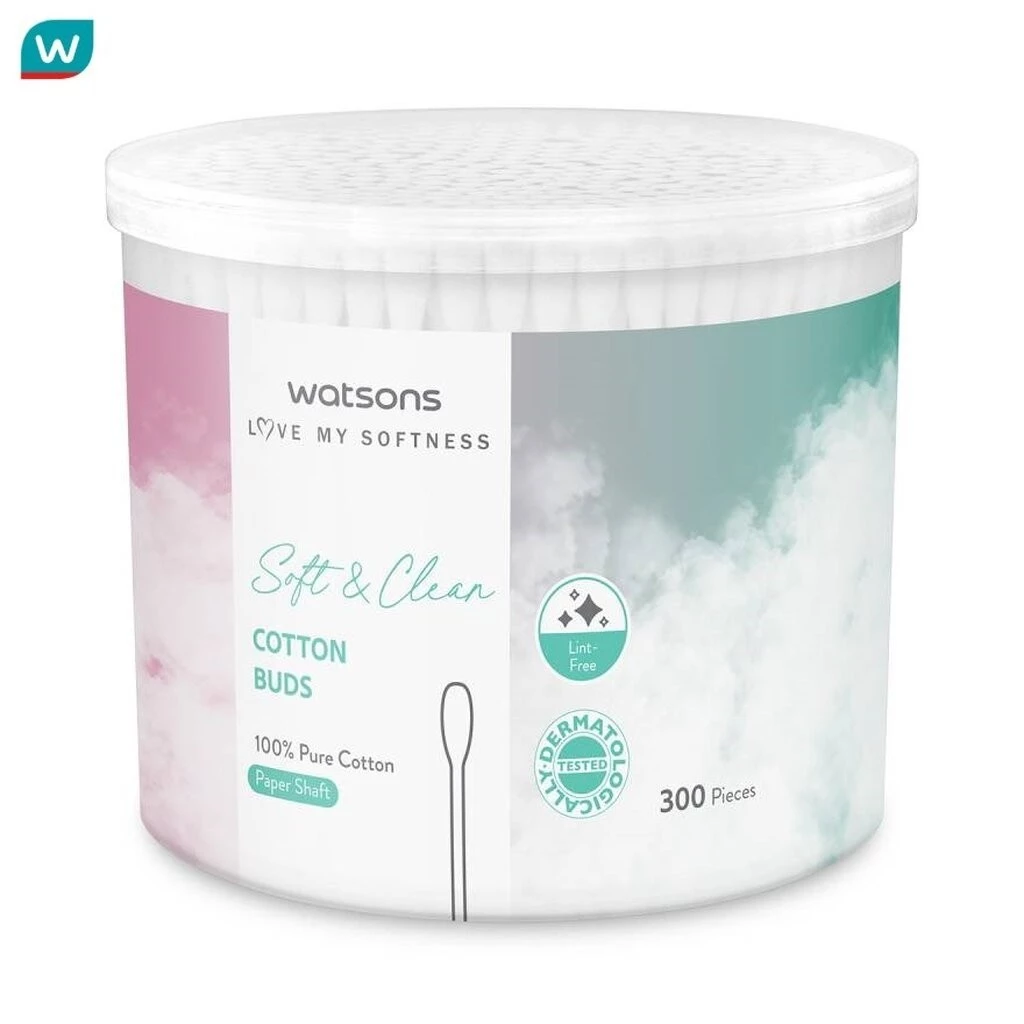 Watsons วัตสัน สำลีก้านกระดาษ 300 ก้าน.